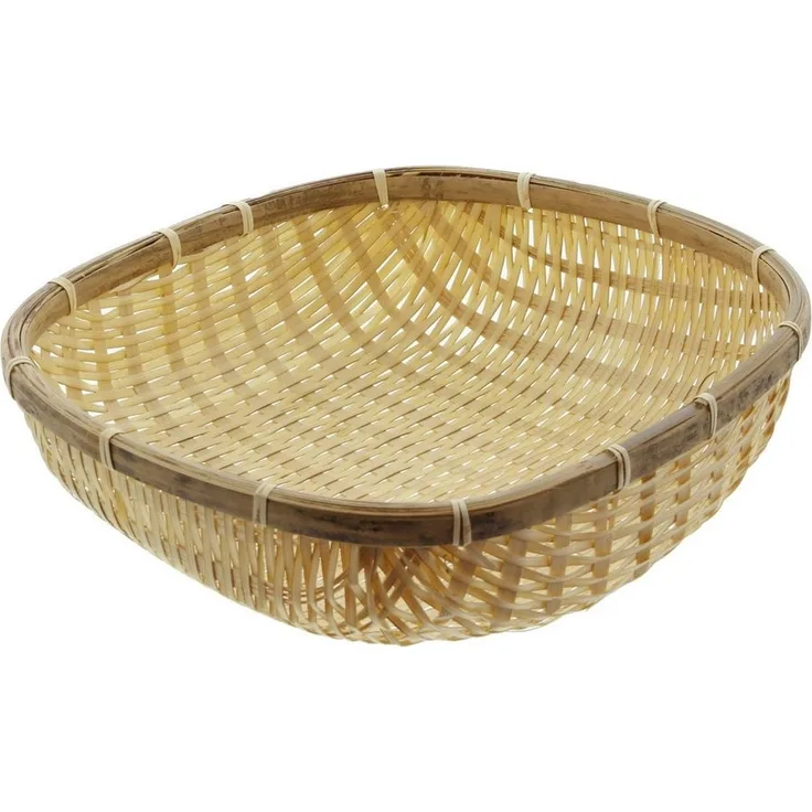 Bambusschale Streifenrand Deko Aufbewahrung Obstschale Tisch Korb 30cm