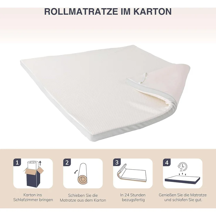 EGO HOME Matratzen Topper 160x200 cm, 5cm Höhe Matratzentopper aus Memory-Schaum Öko-TEX Zertifiziert, Abnehmbaren und Waschbaren Matratzenauflage für Boxspringbett Matratzen Schlafsofa – Bild 7