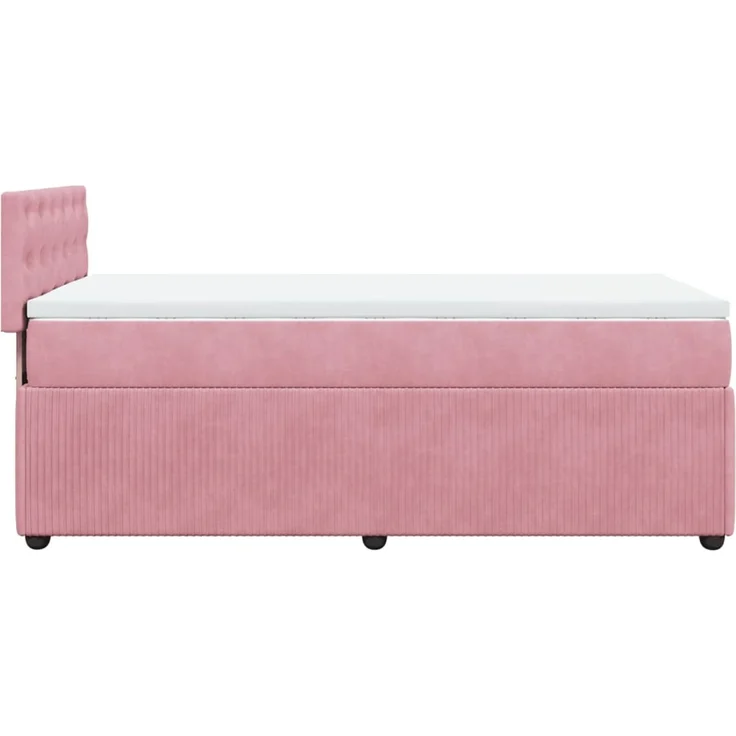 vidaXL Boxspringbett mit Matratze Rosa 100x200 cm Samt 3287679 – Bild 9