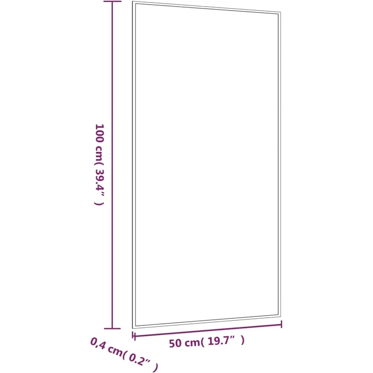 vidaXL Wandspiegel 50x100 cm Glas Rechteckig 350451 – Bild 5