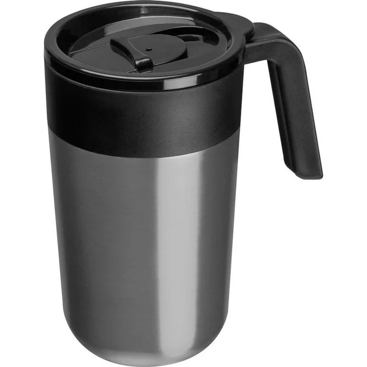 Macma Becher Doppelwandiger Trinkbecher aus Edelstahl / 400ml / Farbe: silbergrau