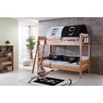 Relita Etagenbett Stefan Buche massiv natur lackiert, Stabverleimt, mit Textilset Pirat