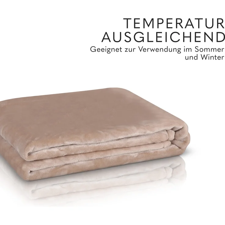 Kuscheldecke Cashmere Touch 200x220cm ( Camel ) Flauschige Wohndecke für Sofa, Couch und Bett, Tagesdecke OEKO-TEX - Sofaüberwurf – Bild 6