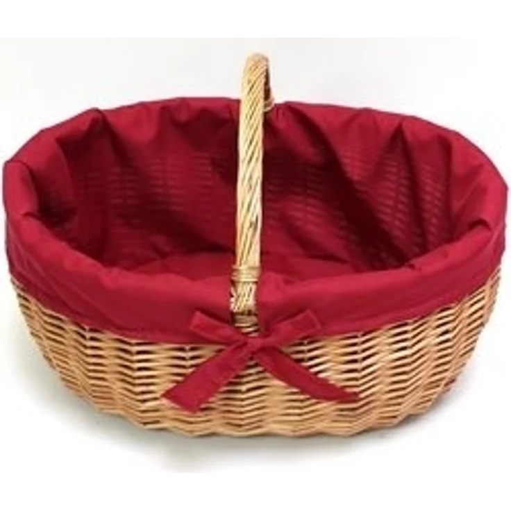 Einkaufskorb Rote Schleife Tragekorb Bügelkorb Einkaufstasche Picknick Korb – Bild 6