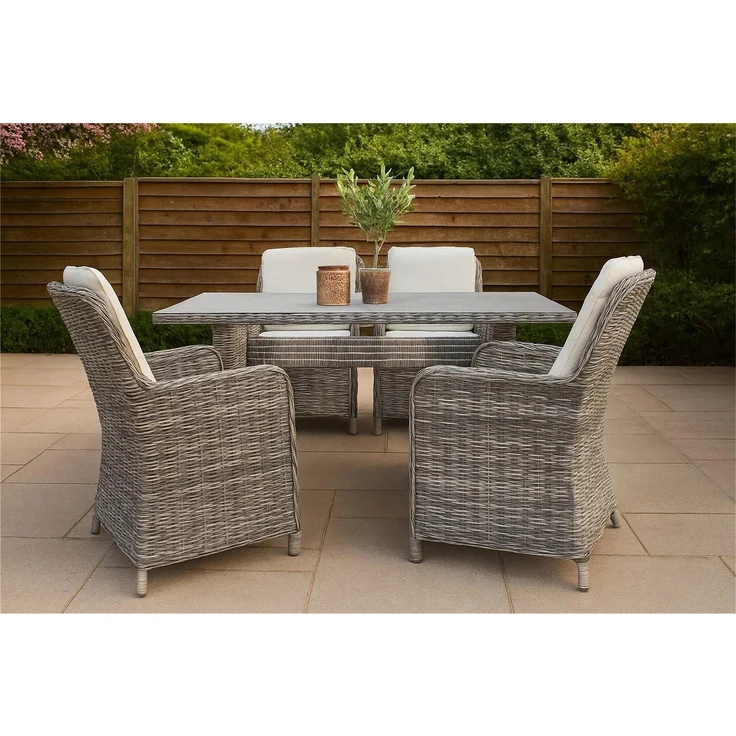 Ria Dining Lounge Set, Polyrattan, grau, für 4 Personen – Bild 2