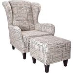 Supellex Sofia Ohrensessel mit Hocker | Carpe Diem Beige Kolonial Design