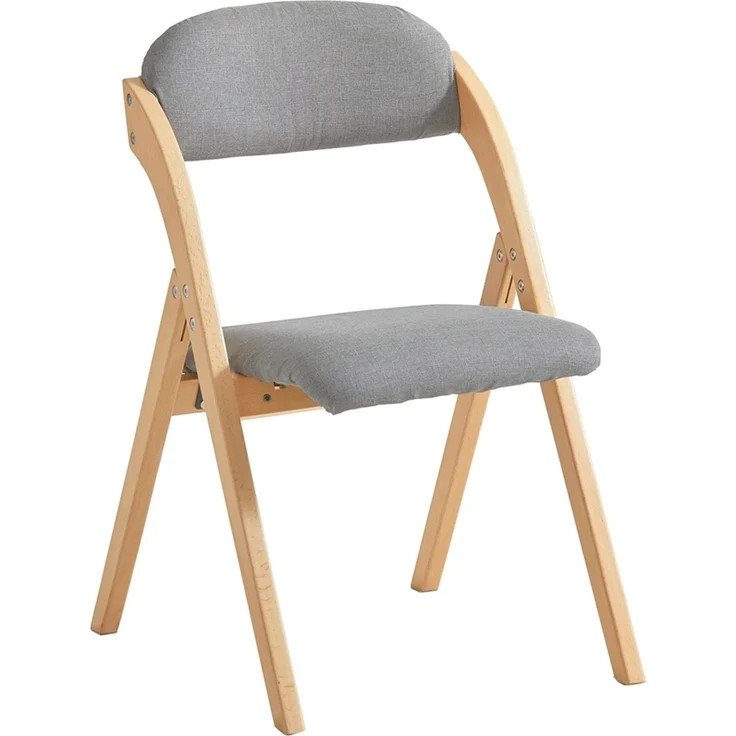 SoBuy FST92-N Klappstuhl, Stoff, Lackiert, Hellgrau, 41,5 x 77 x 52 cm – Bild 1
