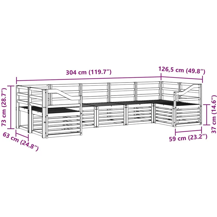 vidaXL Outdoor-Sofagarnitur 7 stk. 7-Sitzer Natur Massivholz Akazie 3375424 – Bild 8