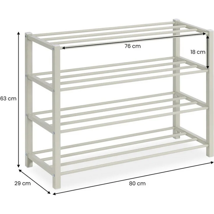 IDIMEX Schuhregal NAVAN, Schuhaufbewahrung aus Metall mit 4 Ablagen beige – Bild 2