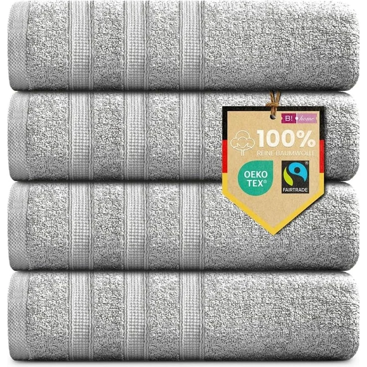 B!HOME Handtücher Set Saunatücher, Duschtücher, Gästehandtücher 100% Baumwolle, (Spar-Set, 8-St), flauschig saugfähig Frottee weich – Bild 1
