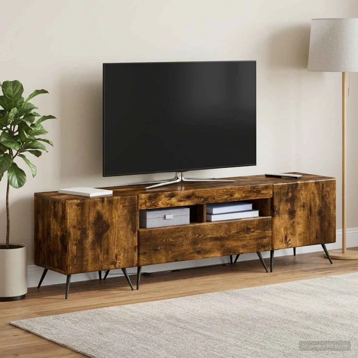 vidaXL LED-TV-Schrank BREDA 3 stk. Raucheiche Holzwerkstoff 3416927 – Bild 1