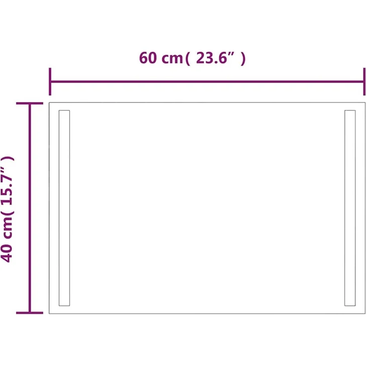 LED-Badspiegel, Wandspiegel, Badezimmerspiegel 60x40 cm – Bild 5