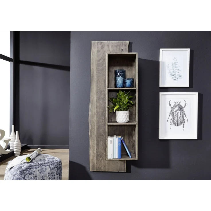 Wandregal Akazie grau lackiert PURE ACACIA #411 – Bild 3