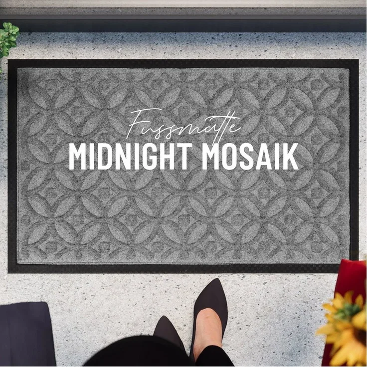 Wecon home Fußmatte Midnight Mosaic, rechteckig, Höhe: 4 mm, pflegeleicht, rutschfest, Ornamente, Innen & Außen, Schmutzfangmatte