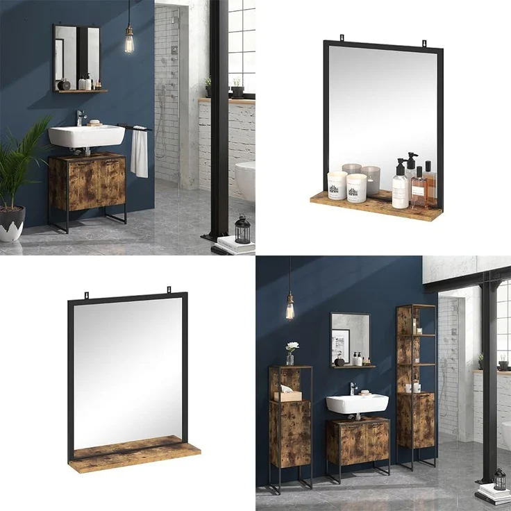 Vicco Badezimmerspiegel Antikholz 50 x 60 cm, Fyrk – Bild 8