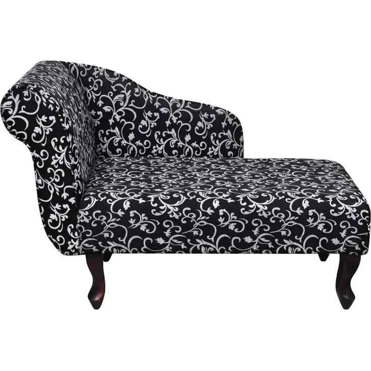 vidaXL Chaiselongue Schwarz und Weiß Stoff 242403