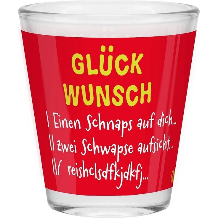Schnapsglas Shot Stamper Lustiges Motiv Geschenk Sheepworld GLÜCKWUNSCH 074544