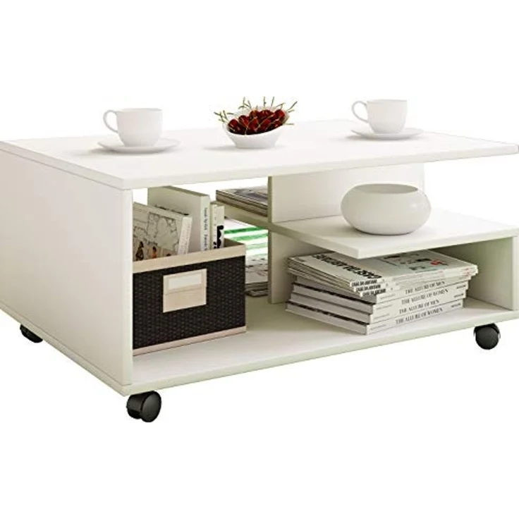 VCM Beistelltisch & Couchtisch Stango 916989 Weiß H. 41 x B. 80 x T. 50 cm – Bild 1