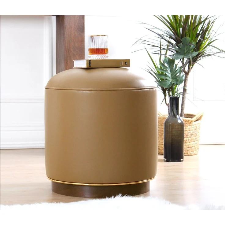 Hanah Home 'Milotte - Beige' Pouffe, Kaffee, 42 x 43 x 42 cm – Bild 6
