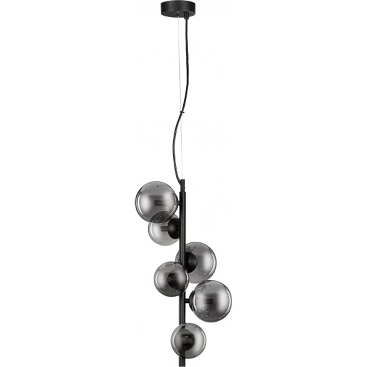 Nova Luce 9028859 ODILLIA Pendelleuchte 6-flammig Schwarz Rauchglas G9 – Bild 2