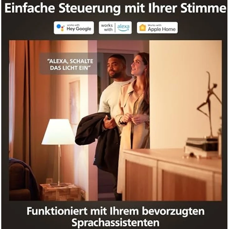 Philips Hue White Ambiance GU10 LED Spot 5er Pack (400lm), dimmbare LED Lampen für das Hue Lichtsystem mit allen Weißtönen, smarte Lichtsteuerung über Sprache und App – Bild 5