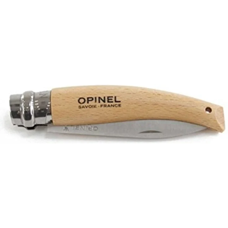 Opinel Garden N°08 - Messer - Buchenholz - 8.5 cm - kleine schwarze Striche, Grifffarbe Hellgelb bis Rosa – Bild 2