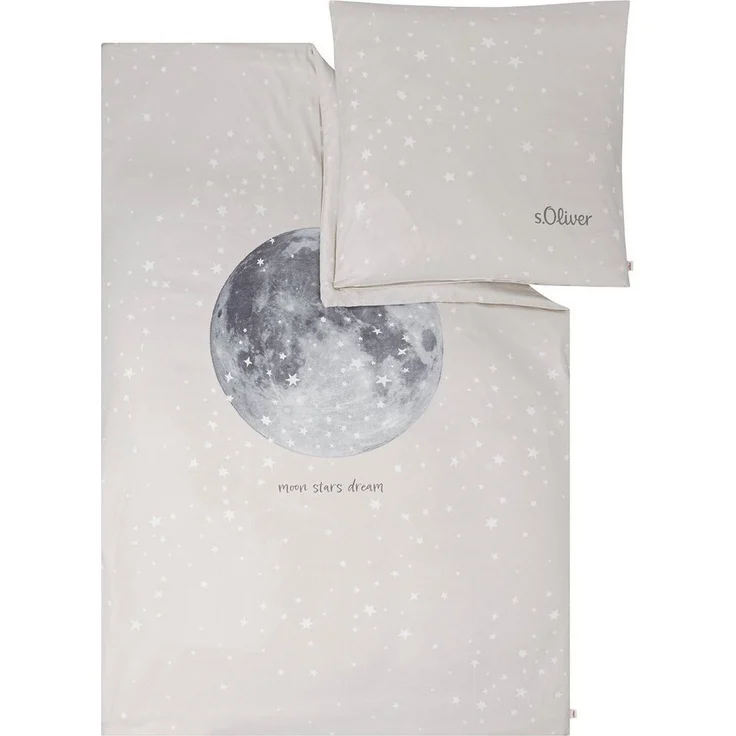 s.Oliver Kinderbettwäsche Satinbettwäsche s.Oliver Junior Mond, Mako-Satin, 2 teilig, mit Sternenhimmel und Mond – Bild 5