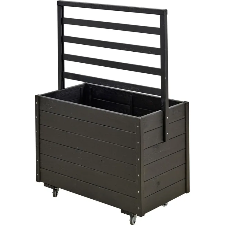 Plus Pflanzkasten mit Spalier und Räder RAL 9005 Schwarz