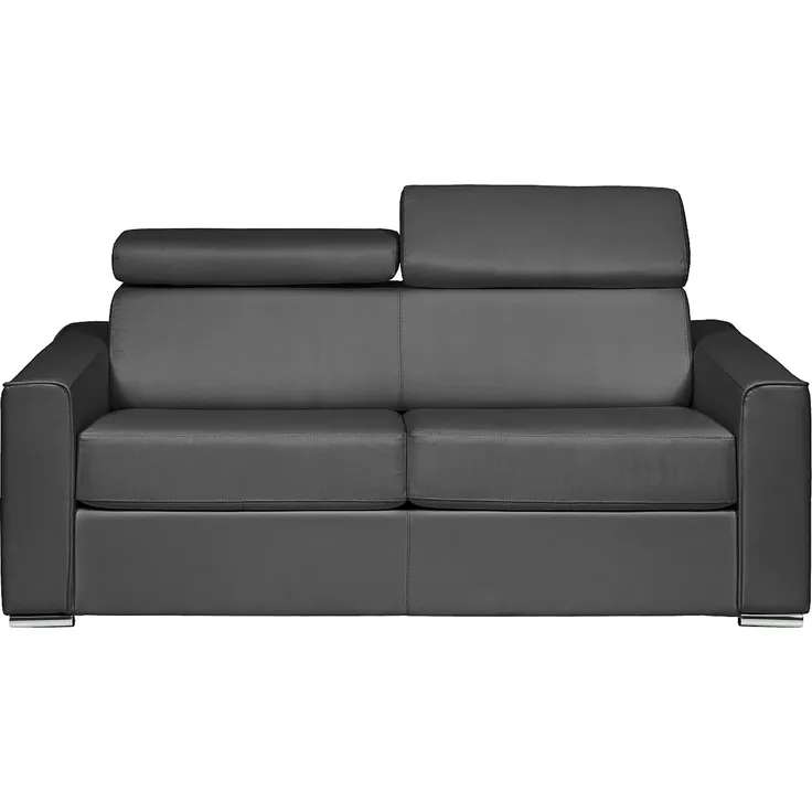 Vente-unique - VIZIR Sofa Leder Grau - B 223 cm94 cm x H 110 cm95 cm x L 216 cm