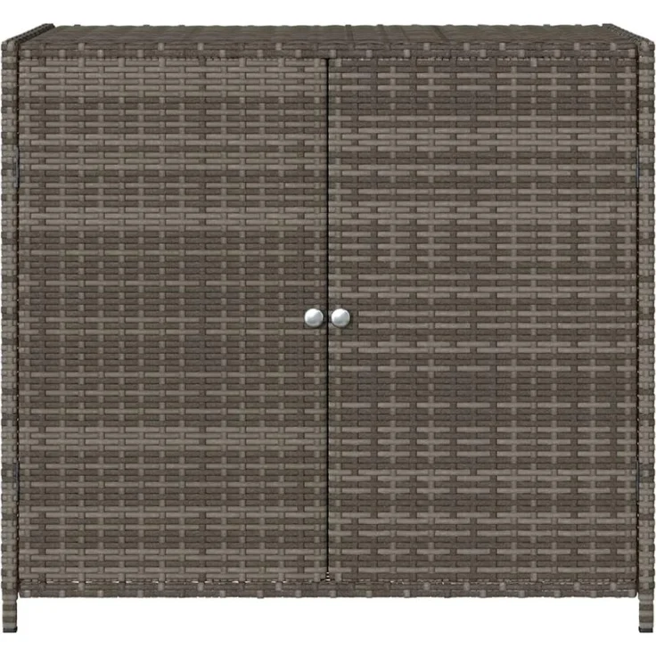 vidaXL Gartenschrank Grau 83x45x76 cm Poly Rattan 365545 – Bild 10