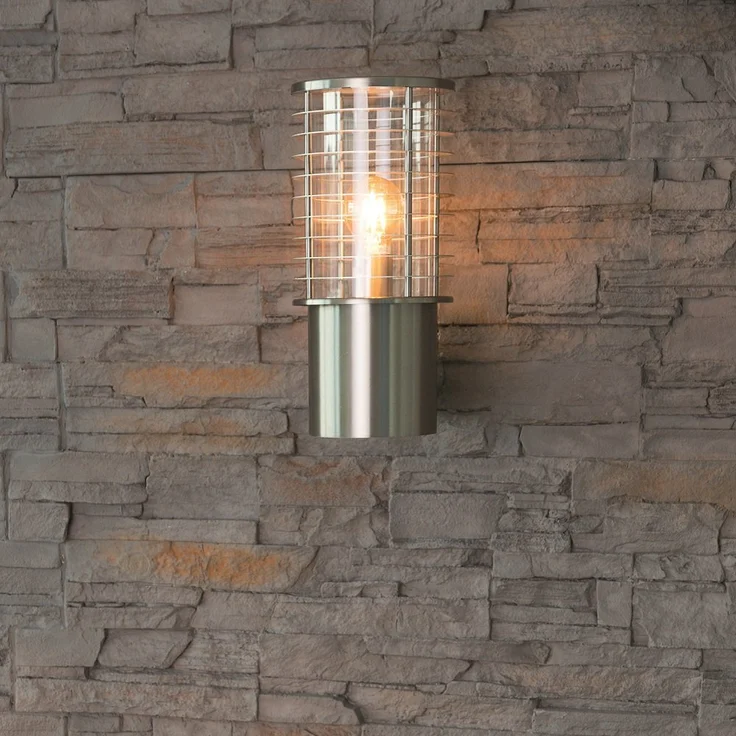 Heitronic 37401 Wandleuchte Kreta Edelstahl E27 ohne Lichtquelle – Bild 4