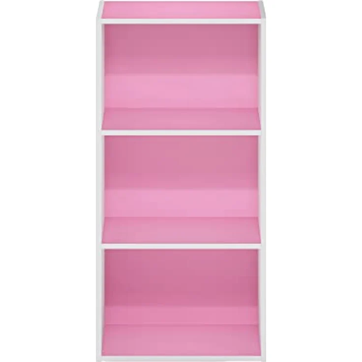 Furinno Luder 3-stufiges Bücherregal mit offenem Regal, Rosa/Weiß – Bild 7