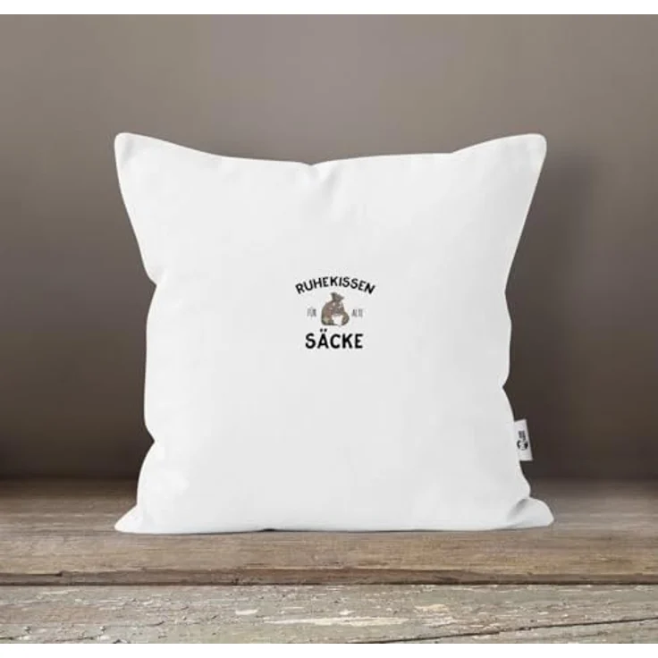 MoonWorks Dekokissen Kissen-Bezug Ruhekissen für alte Säcke Geschenk lustig Kissen-Hülle Deko-Kissen Baumwolle MoonWorks® – Bild 3