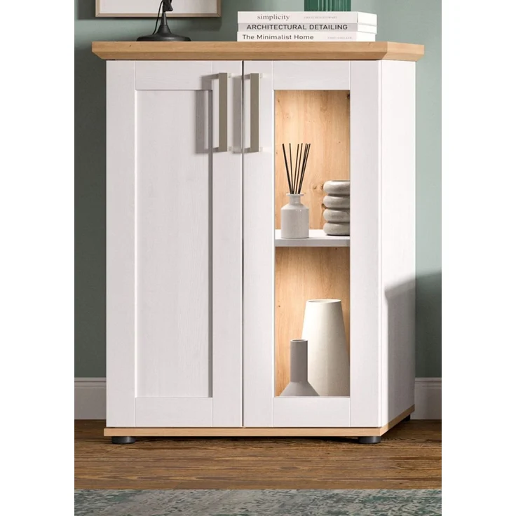 Vitrine Mirano in weiß Lärche Landhaus 64 x 88 cm – Bild 2