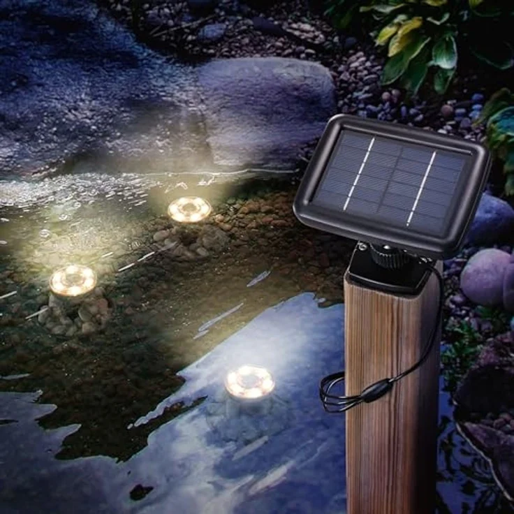 esotec Gartenstrahler 3er Set Solar Unterwasserleuchten Splash 3000K warmweiß 20lm 102149, LED fest integriert – Bild 2