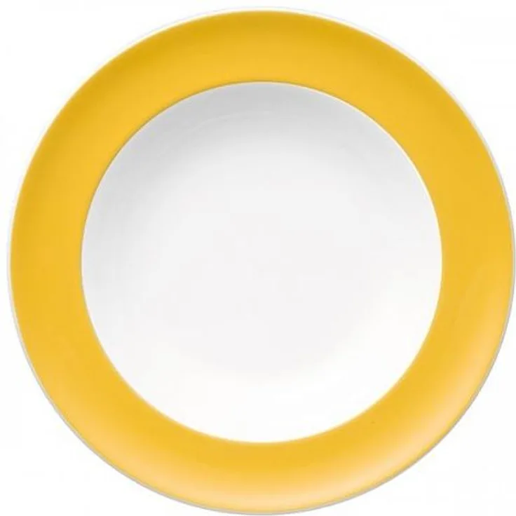 Thomas Sunny Day Suppenteller, Pastateller, Teller, Porzellan, Yellow / Gelb, Spülmaschinenfest, 23 cm, 10323