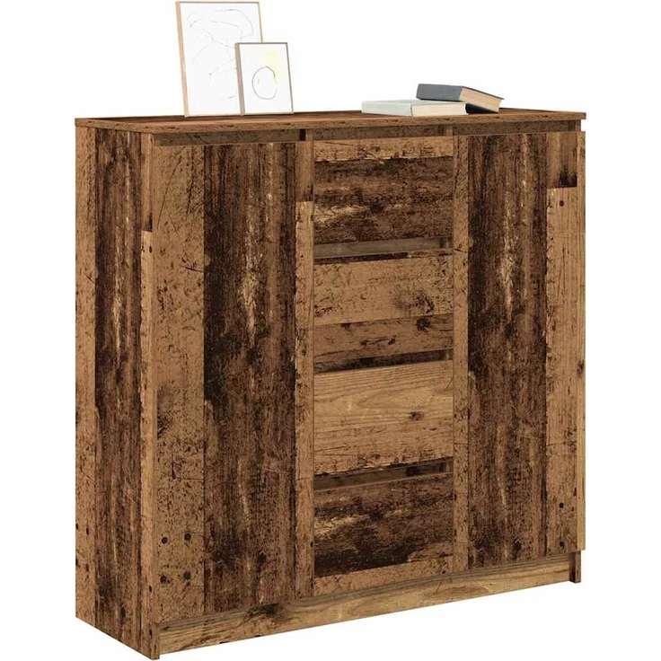 vidaXL Sideboard mit Schubladen Altholz-Optik 100,5x35x98,5 cm 3328460 – Bild 3