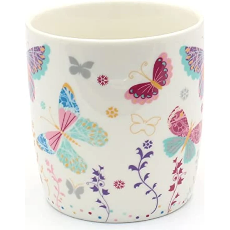 Dekohelden24 Tasse 2er Set Kaffeebecher Kaffeetasse aus Porzellan - Motiv: bunte Schmette, Porzellan – Bild 8