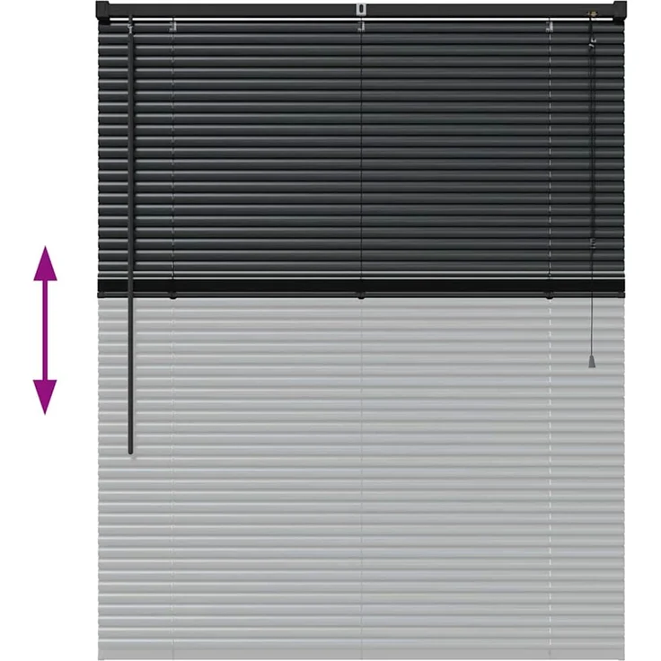 vidaXL Venezianische Jalousie Schwarz 130 x 100 cm 25 mm Aluminium 42006122 – Bild 10