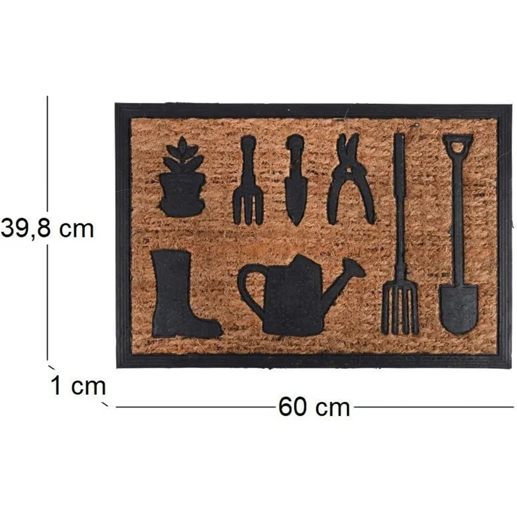Fußmatte aus Gummi und Kokosfasern, im dekorativen Gartenwerkzeug design – Bild 3