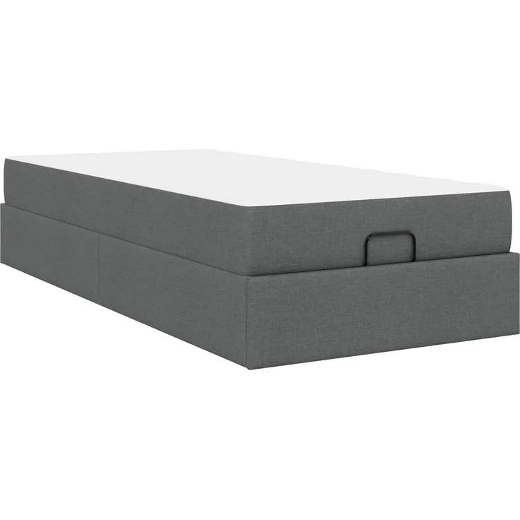 vidaXL Bettgestell mit Matratze mit Matratze 2 pcs Dunkelgrau Stoff 3399446 – Bild 7