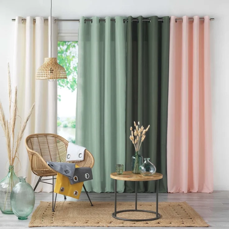 Mikrofaser Vorhang 140x260 Gardine Schal Ösen Vorhänge transparent Wohnzimmer – Bild 5