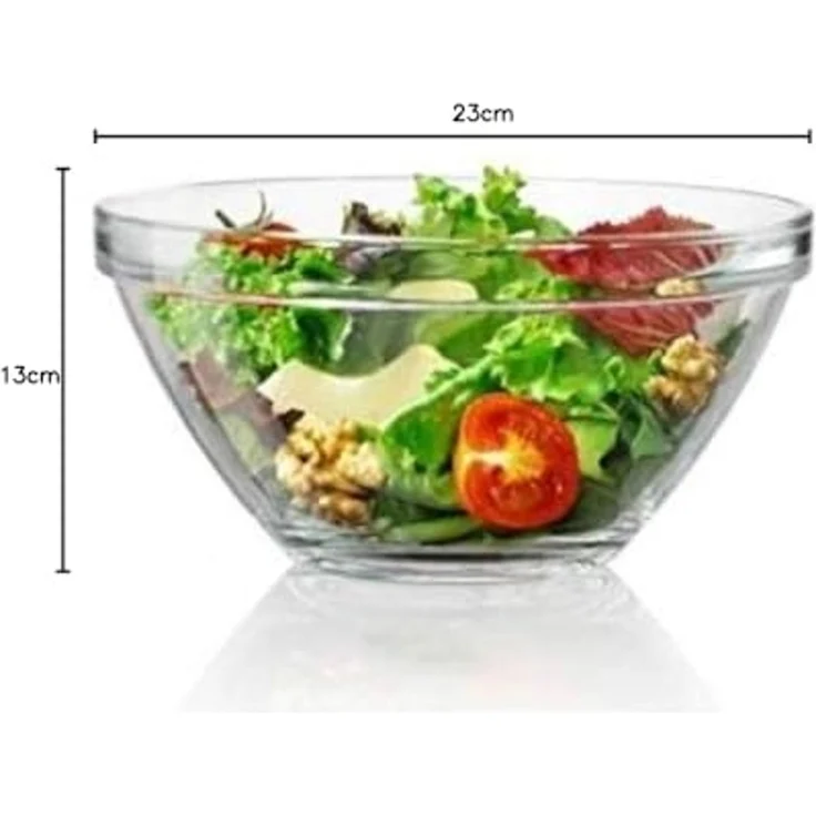 Bormioli Rocco Schale Bormioli Rocco Pompei Salatschale 23cm – Gehärtetes Glas, Stapelbar, Glas – Bild 3