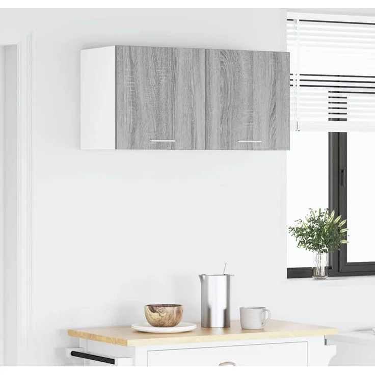 vidaXL Hängeschrank Sonoma-Grau 80 x 31 x 40 cm Holzwerkstoff 884183 – Bild 4