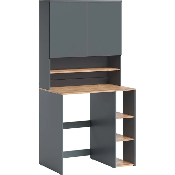 Waschmaschinenschrank Viktor Anthrazit/Goldkraft Eiche 93.6 x 88.2 cm 2 Teile mit Regal Vicco – Bild 1