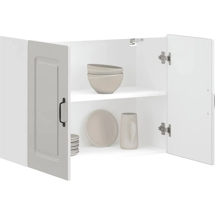 vidaXL Küchen-Hängeschrank Kalmar Hochglanz-Weiß Holzwerkstoff 853589 – Bild 4