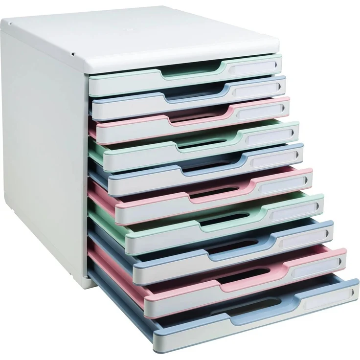EXACOMPTA Aufbewahrungsbox Schubladenbox Modulo, 10 Schubladen, AutentiK Farben sortiert 302303D, Schubladenboxen – Bild 4