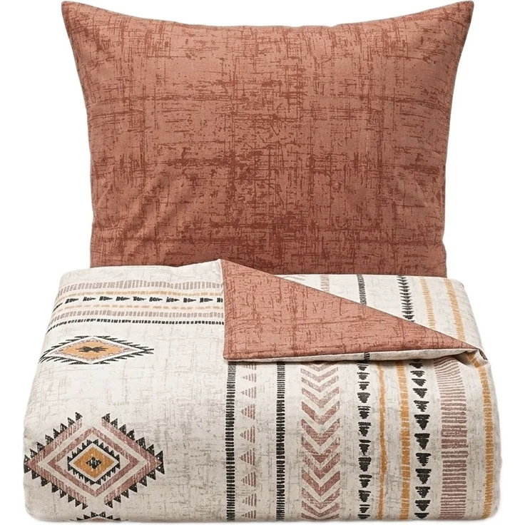 Renforce Bettwäsche mit Reißverschluss - Wendebettwäsche aus 100% Baumwolle, Bohomuster 200x200 cm + 2 x 80 x 80 cm – Bild 1