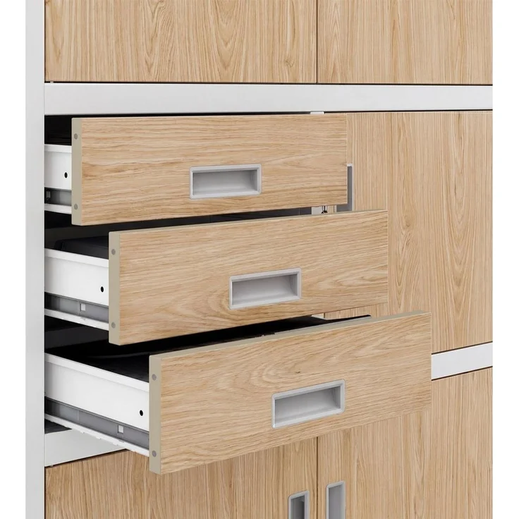 Jan Nowak Aktenschrank Metallschrank Büroschrank mit Tresor Zahlenschloss Schubladen abschließbar Stahlschrank Büro Ordnerschrank Lagerschrank für Aktenordner Dokumente 185 x 90 x 40 cm – Bild 4