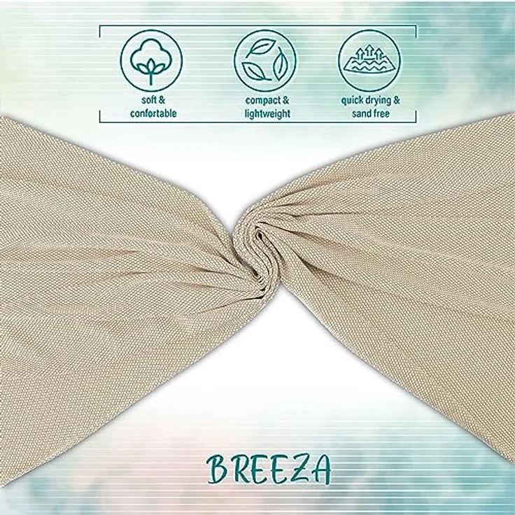 Turquoise Home Strandtuch Breeza XXL Strandtucher 100x200 cm 100% Baumwolle Saunahandtuch, (1-St) – Bild 4